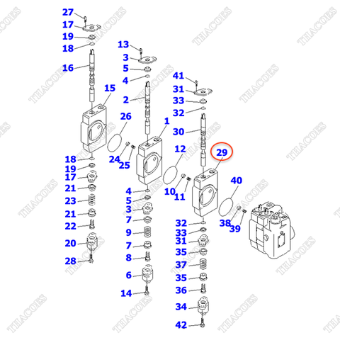 (5sv) Ngăn van công tác 30A-61-11850, 30B-61-11270 (tay 3)