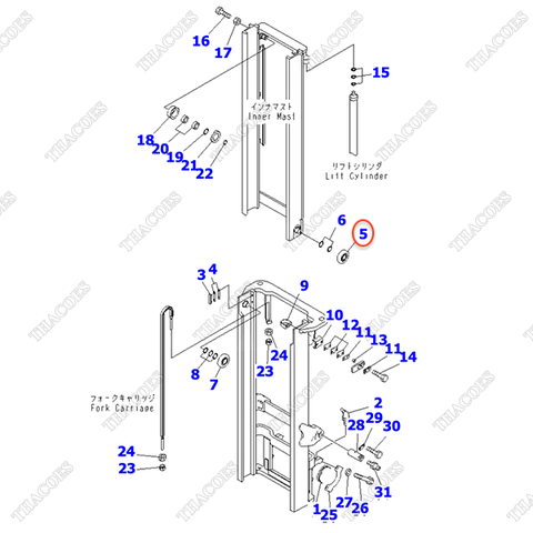 Vòng bi nâng hạ 37C-9AA-5130 (L)