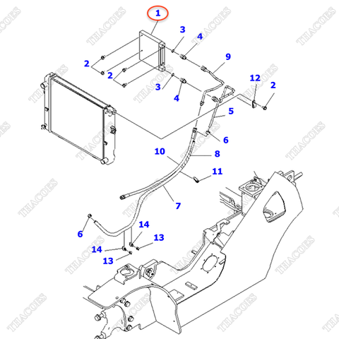 Két làm mát dầu số 3EB-04-35510