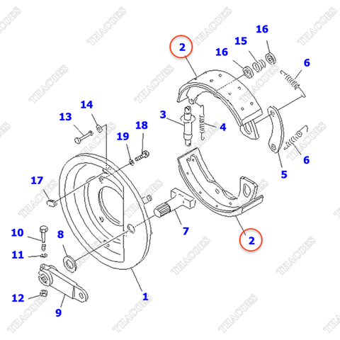 Bộ guốc phanh 3ED-31-42110; 3ED-31-41120 (1 bánh)