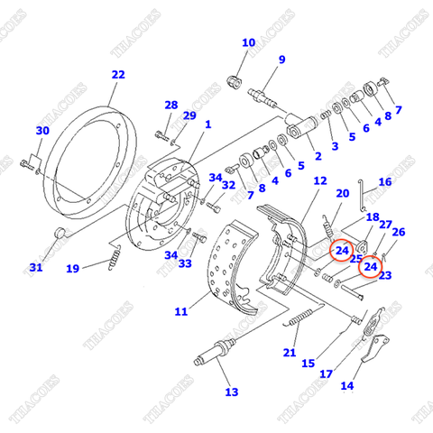 Cúc hãm lò xo 3ED-30-31240; 34C-30-11561