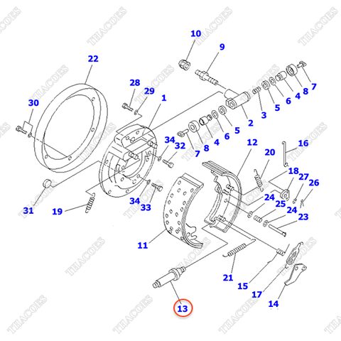 Bulong tăng phanh phải 3EC-30-21551 (SN: 43892-UP)