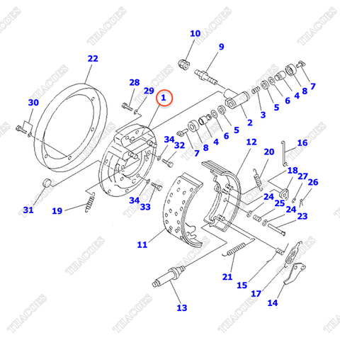 Đế guốc phanh trái 3ED-30-31111