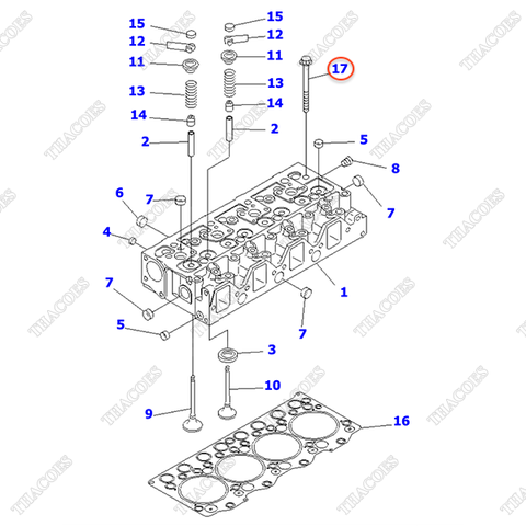 Bulong mặt máy 6204-13-1610, 6142-11-1611 (17 cái)
