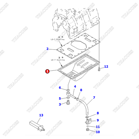 Đáy các te 6202-23-5121, 6202-23-5120