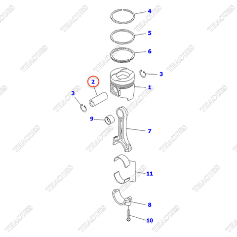 Ắc piston 6207-31-2410