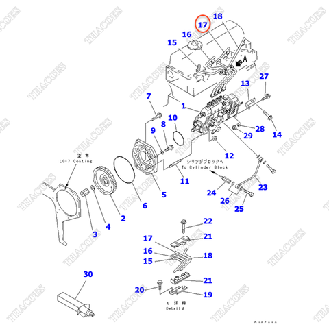 Ống dầu máy 3 6204-73-5130, 6204-71-5130