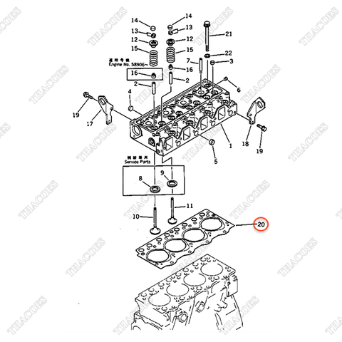 Gioăng mặt máy 6205-11-1813, 6204-11-1830, 6204-11-1812, 6205-11-1812