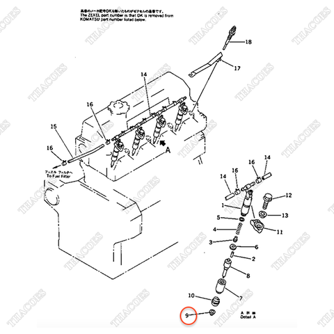 Đệm đầu kim phun 6204-11-3880