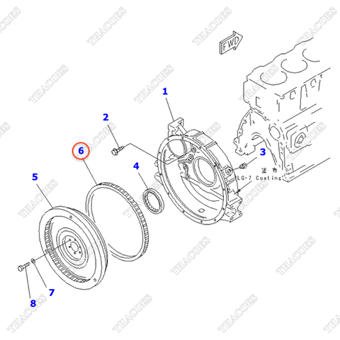 Vòng răng bánh đà 6204-31-4192, 6204-31-4190