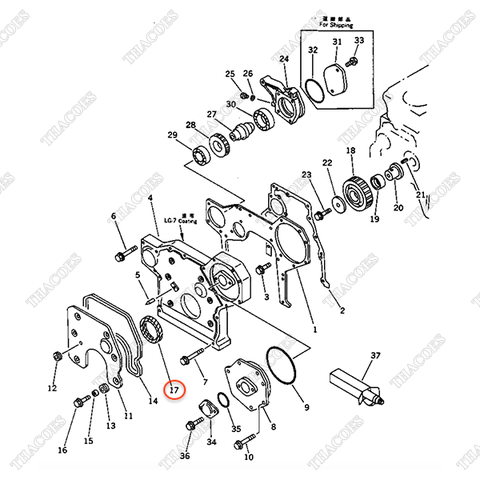 Phớt đầu trục cơ 6141-21-1332, 6204-21-3530