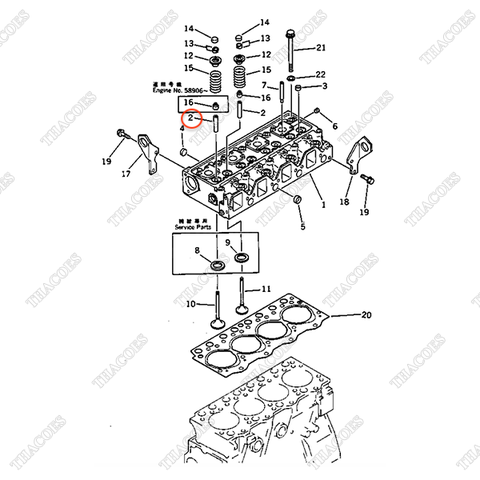 Dẫn hướng xupap 6204-19-1310 (8 cái)