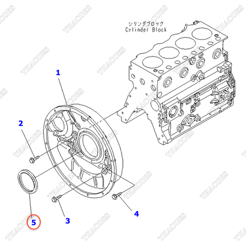 Phớt đuôi trục cơ 6140-21-1341