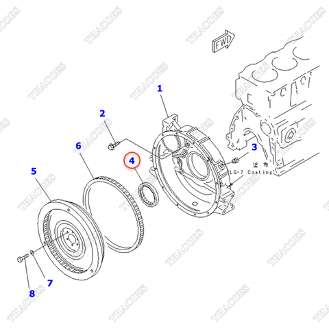 Phớt đuôi trục cơ 6141-21-1332