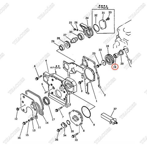 Bạc bánh răng trung gian 6204-31-6341