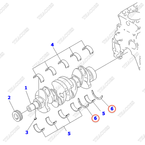 (Std) Bạc căn dọc trục 6204-21-8500