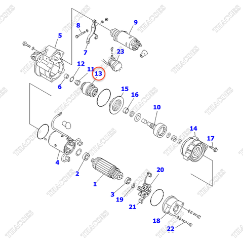 Cụm răng côn đề KD0-23500-0580