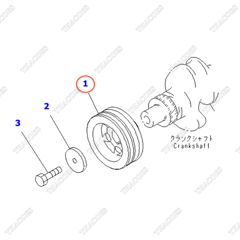 Puly đầu trục cơ 6204-33-1510