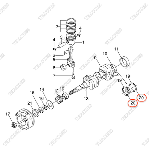 (Std) Bạc căn dọc trục BN-1A091-23540 (2 cái)