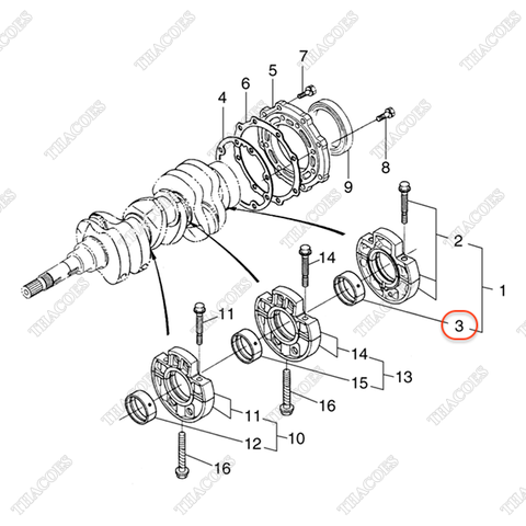 (+0,40) Bạc trục cơ balie BN-1A091-23940 (1 cặp)