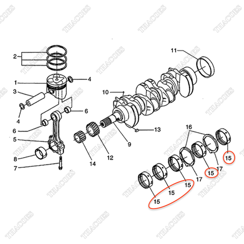 (Std) Bạc trục cơ balie BN-1C020-23470 (5 set)