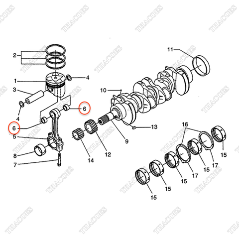Bạc ắc piston BN-1C010-21980 (8c)