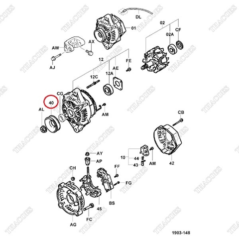 Puly máy phát 27411-78304-71