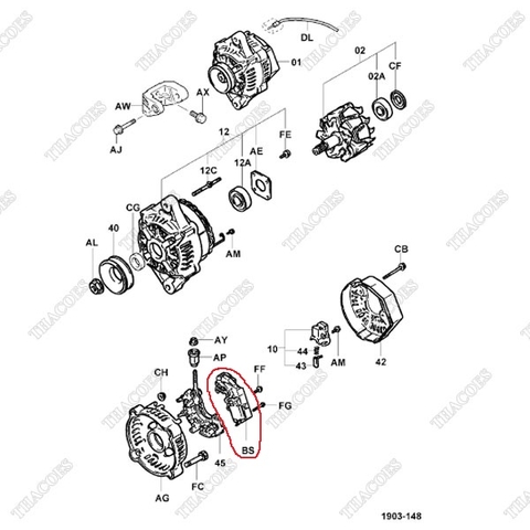 Tiết chế máy phát (12V) 27700-78155-71, 27700-78701-71