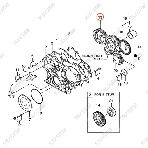 AG-32A23-01100 Bánh răng trục cam (Z=46)