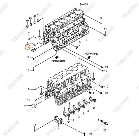 Trục bánh răng trung gian AG-32A23-03500