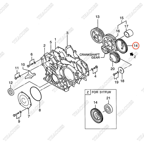 AG-32B23-02300 Bánh răng bơm cao áp (Z=46)