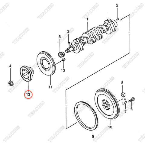 Puly đầu trục cơ AG-32B20-01501