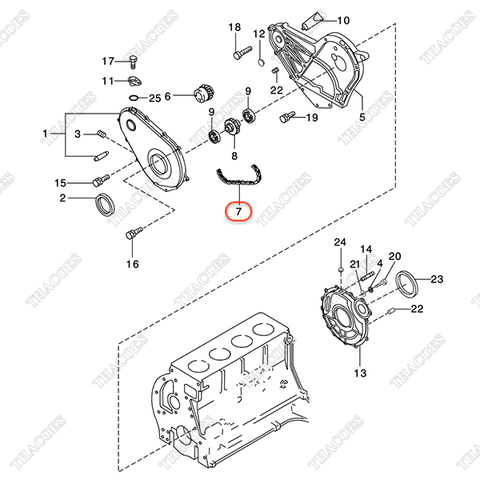 Xích trung gian N-12352-FU400 (PTO)