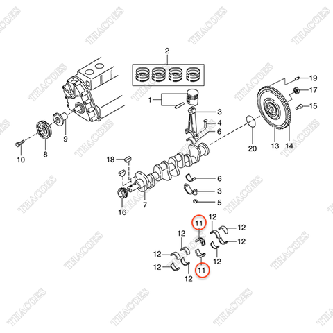 (+0,02) Bạc balie giữa N-12248-50K00 (2 cái)