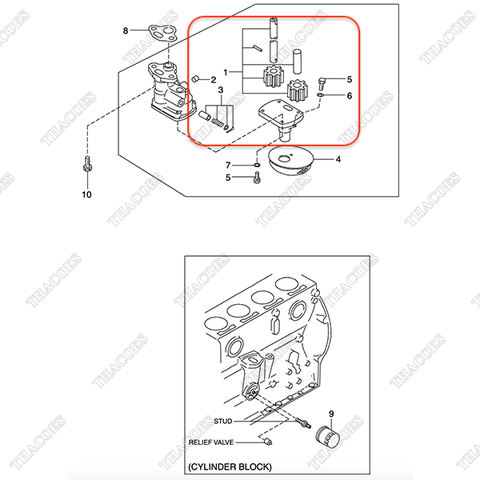 Bơm nhớt N-15010-66202 (Inc 1-7)