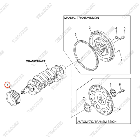 Puly đầu trục cơ A-12304-6K200 (HCS,UL-DS)