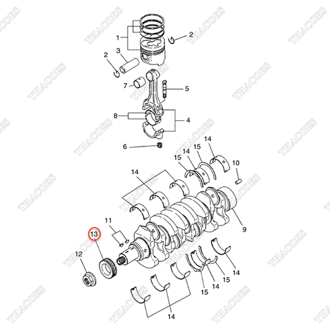 Bánh răng trục cơ A-13021-43G01