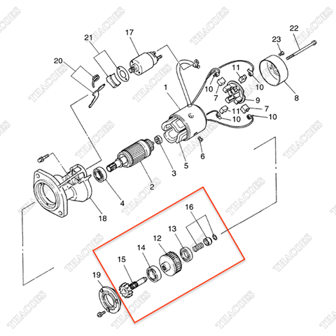 Cụm răng côn đề A-23312-6T000 (Inc 12-16)