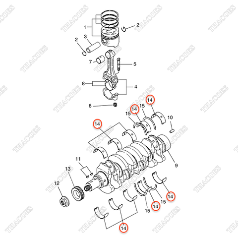 Bạc trục cơ balie A-12207-MA70A (Std) (5 cặp)