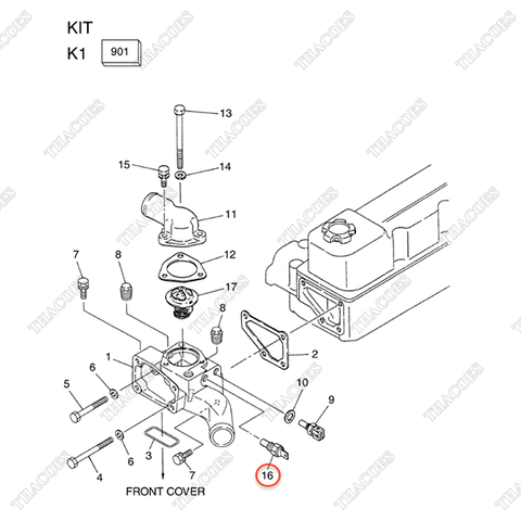 Cảm biến nhiệt độ nước làm mát A-25080-89903 (báo lên đồng hồ)