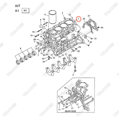 Thân lốc động cơ A-11009-40K01 (INC.1-22) (-2003.7)