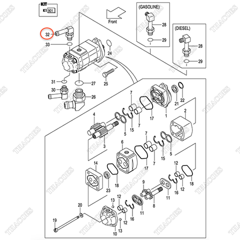 Rắc co bơm 234H7-62301