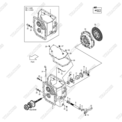 Bộ kit sửa hộp số 12P43-19801 (INC.7-11,21,23,FIG.82:2, 7,14,32,35,38)