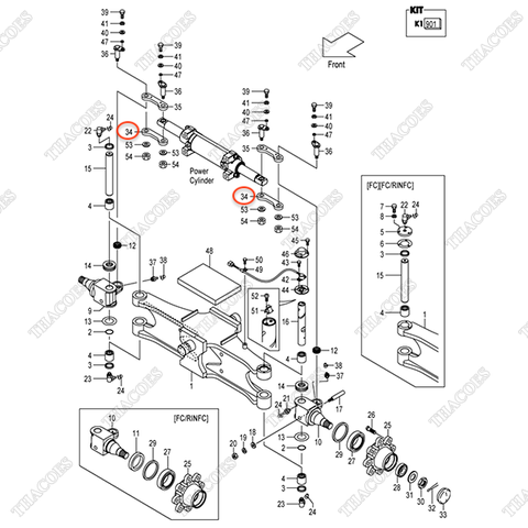 (Seri 223-Up) Giằng lái dưới 22B54-32961 (2 cái)