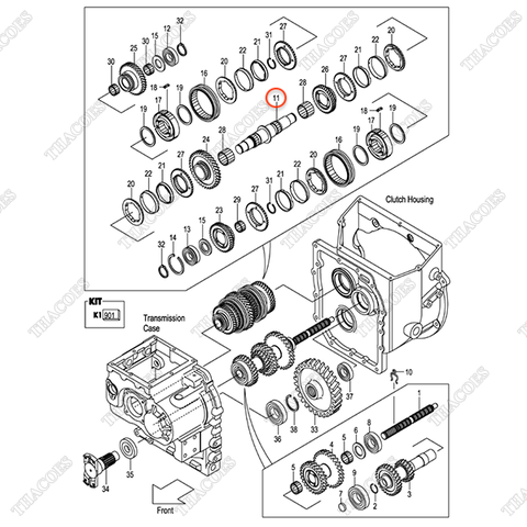 Trục chính hộp số 12N43-42141