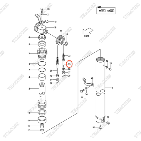 (VFHM2N5) Bulong xích 23500-82001 (xi lanh giữa)