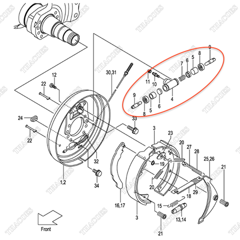 Xi lanh phanh bánh 234A3-72001