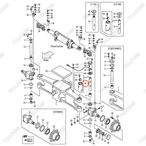 Trục ắc phi nhê trái 22N54-32201