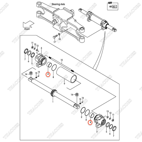 (Seri 2227-Up) Bạc đệm đầu xi lanh 22198-42611 (2c)