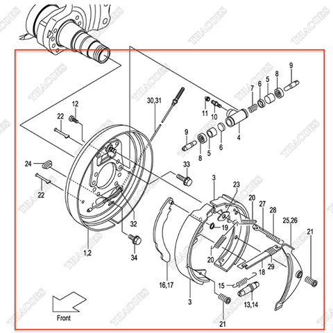 Cụm phanh trái 22N93-70201